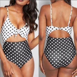 ModCloth Siena Polka Dot One Piece Swimsuit